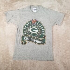 VTG 90s Green Bay Packers Champions Shirt Super Bowl XXXI Sz M THRASHED WORN